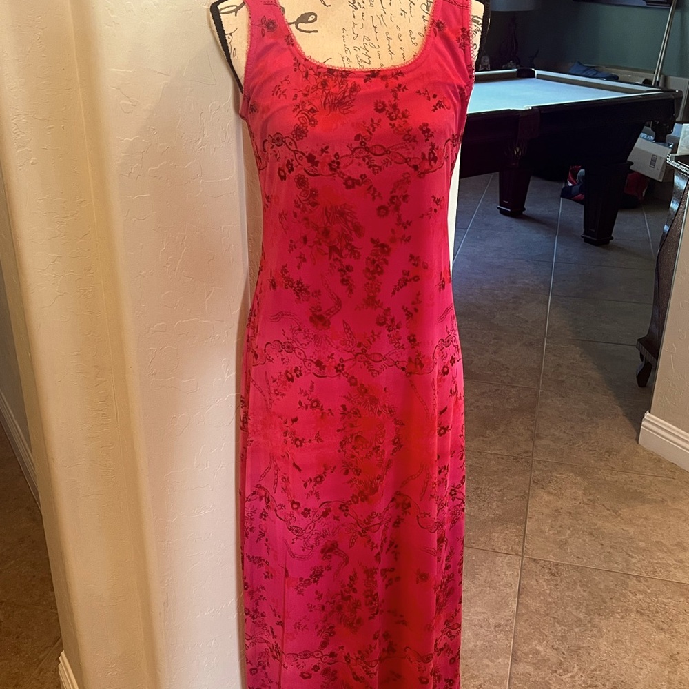 Full length floral dress. or just looking pretty around town.